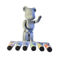 Комплект BearBrick для розмальовування + 6 фарб (СІРИЙ / ЧОРНИЙ)