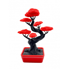 Декоративний 3D бонсай (чорно-червоний)
