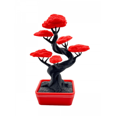 Декоративний 3D бонсай (чорно-червоний)