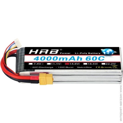 Акумулятор для FPV дрона HRB_ Lipo 6s 22.2V 4000mAh 60C Battery XT60 Plug (HR-4000MAH-6S-60C-XT60)