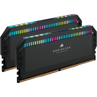 Модуль пам'яті для комп'ютера DDR5 64GB (2x32GB) 6800 MHz Dominator Platinum RGB Black Corsair (CMT64GX5M2B6800C40)