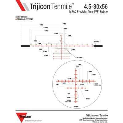 Оптичний приціл Trijicon Tenmile 4.5-30x56 Red/Green MRAD Precision Tree FFP (TM3056-C-3000013)