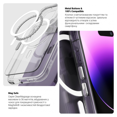 Чохол до мобільного телефона Armorstandart Clear Magsafe Apple iPhone 15 Pro Max Tansparent (ARM71052)
