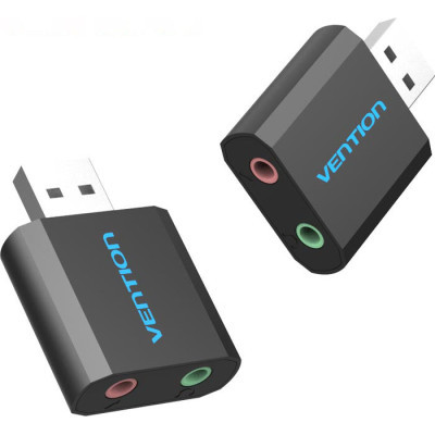 Звукова плата Vention Audio USB 2х3,5mm jack Metal (VAB-S17-B)