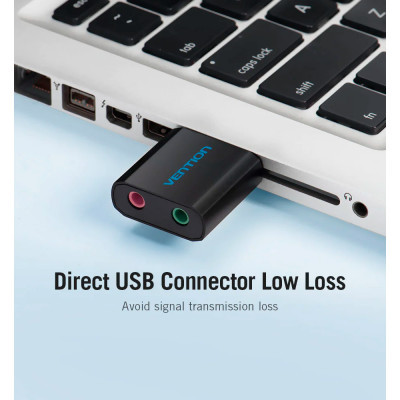 Звукова плата Vention Audio USB 2х3,5mm jack Metal (VAB-S17-B)