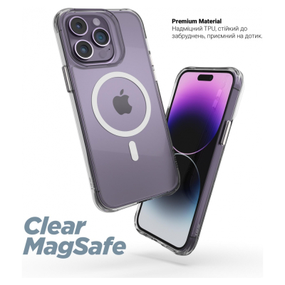 Чохол до мобільного телефона Armorstandart Clear Magsafe Apple iPhone 15 Pro Tansparent (ARM71051)