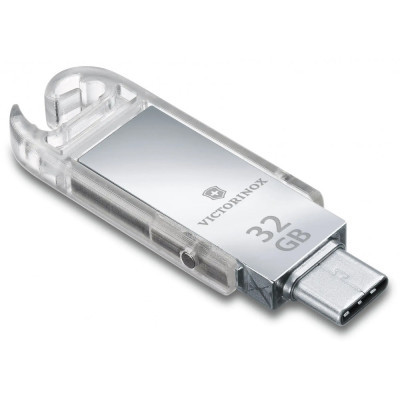 Ніж Victorinox VictorinoxWor 58 мм Прозорий червоний USB 3.0/3.1 32 Gb (4.6235.TG32B1)
