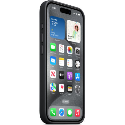Чохол до мобільного телефона Apple iPhone 15 Pro FineWoven Case with MagSafe Black (MT4H3ZM/A)