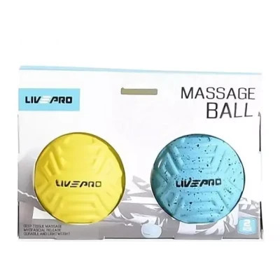 Масажний м'яч LivePro Massage Ball LP8507 блакитний/жовтий Уні 6.8см (6951376104042)