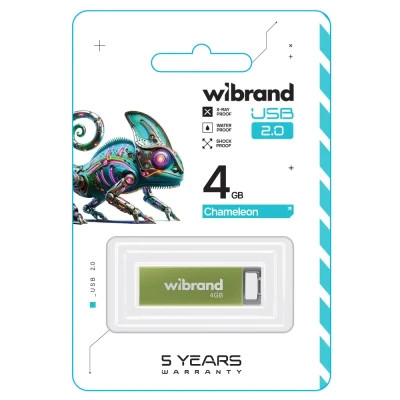 USB флеш накопичувач Wibrand 4GB Chameleon Green USB 2.0 (WI2.0/CH4U6LG)