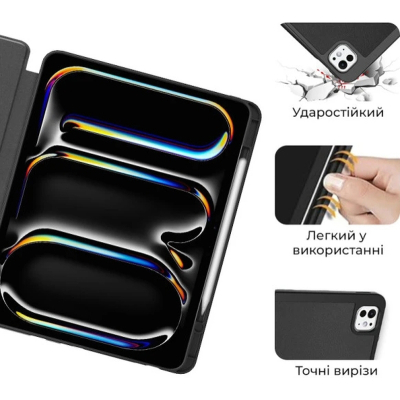 Чохол до планшета AirOn Premium SOFT iPad Pro 11 2024 + Film Black (4822352781128)