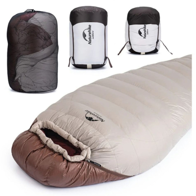 Спальний мішок Naturehike Snowbird NH20YD001 натуральний пух L Brown 720 g (6927595761304)