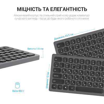 Клавіатура OfficePro SK1550 Wireless Black (SK1550B)