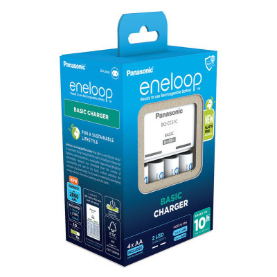 Зарядний пристрій для акумуляторів Panasonic Basic Charger + Eneloop 4AA 2000 mAh New (K-KJ51MCD40E)