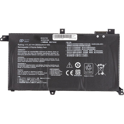 Акумулятор до ноутбука ASUS VivoBook S14 S43 (B31N1732) 11.4V 3600mAh PowerPlant (NB431779)