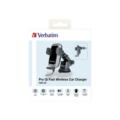 Універсальний автотримач Verbatim FWC-03 with Pro Qi Fast Wireless Car Charger (49554)