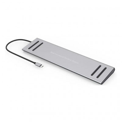 Порт-реплікатор XoKo 14-in-1 Dock USB-C (HDMI/VGA/USB3.0/.../USB-C PD/RJ45/..) (XK-AC1400-SL)