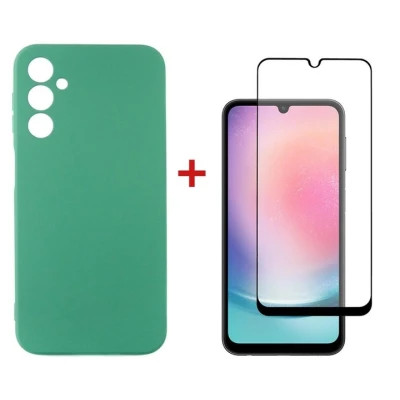 Чохол до мобільного телефона Dengos Samsung Galaxy A24 Case + Glass (Mint) (DG-KM-79)