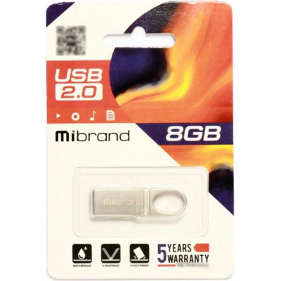 USB флеш накопичувач Mibrand 8GB Irbis Silver USB 2.0 (MI2.0/IR8U3S)