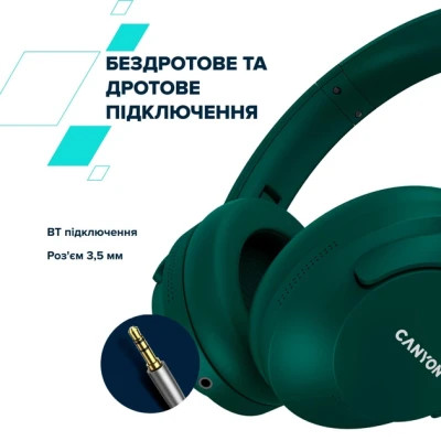 Навушники Canyon OnRiff 10 ANC Bluetooth Green (CNS-CBTHS10GN)