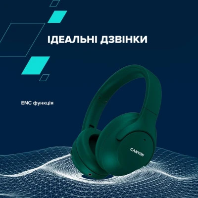 Навушники Canyon OnRiff 10 ANC Bluetooth Green (CNS-CBTHS10GN)