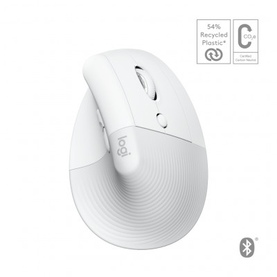 Мишка Logitech Lift for Mac Vertical Ergonomic Mouse Off White (910-006477)