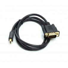 Кабель мультимедійний mini DisplayPort (M) to VGA (M), 1.0m, black PowerPlant (CA911998)