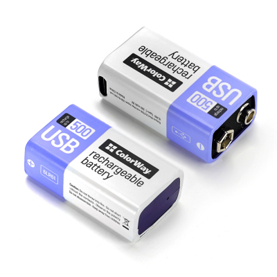 Акумулятор Крона USB-С 390 mAh 9V (Li-Polymer) ColorWay (CW-UB9V-06)