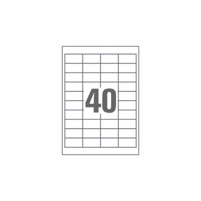 Етикетка самоклеюча UKRMARK 50х26 (40 на листі) с/кл (100листів) (RL-A4-40-W1)