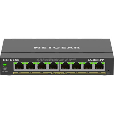 Комутатор мережевий Netgear GS308EPP-100PES