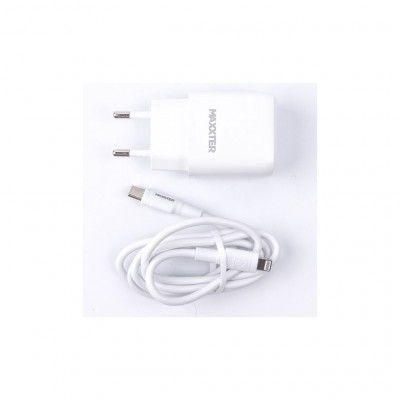 Зарядний пристрій Maxxter USB + cable USB-C to Lighting (PD 20W) (WC-PD-CtL-01)