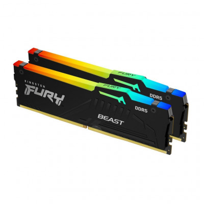 Модуль пам'яті для комп'ютера DDR5 64GB (2x32GB) 5600 MHz Beast RGB Kingston Fury (ex.HyperX) (KF556C36BBEAK2-64)