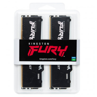 Модуль пам'яті для комп'ютера DDR5 64GB (2x32GB) 5600 MHz Beast RGB Kingston Fury (ex.HyperX) (KF556C36BBEAK2-64)