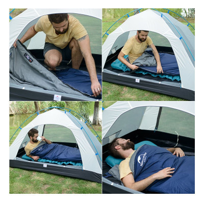 Спальний мішок Naturehike надлегкий LW180 NH21MSD04 лівий (15°C) p-p XL темно-блакитний (6927595788172-L)