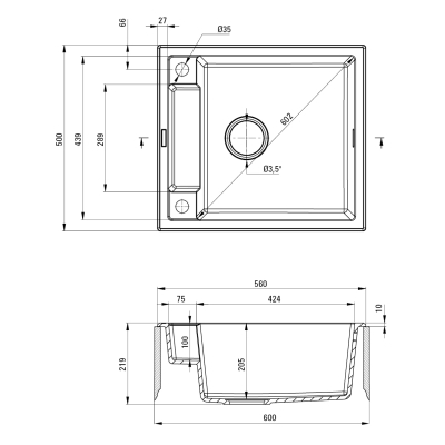 Мийка кухонна Deante Magnetic (ZRM N103)