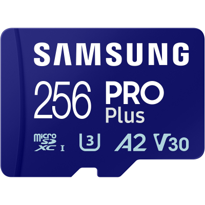 Карта пам'яті Samsung 256 GB microSDXC Pro Plus UHS-I U3 V30 A2 Class 10 + SD-adap (MB-MD256SA/EU)