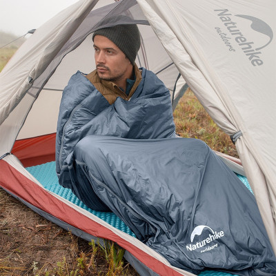 Спальний мішок Naturehike надлегкий Ultralight LW180 NH21MSD09 правий (15°C) p-p XL сіро-синій (6927595777978-R)