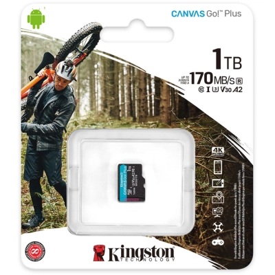 Карта пам'яті Kingston 1TB microSDXC class 10 UHS-I U3 A2 Canvas Go Plus (SDCG3/1TBSP)