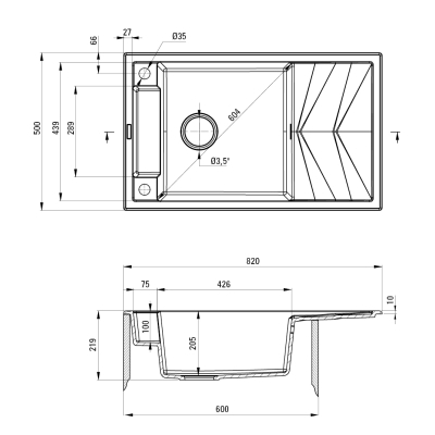 Мийка кухонна Deante Magnetic (ZRM N113)