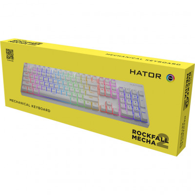 Клавіатура Hator Rockfall 2 Mecha Orange USB White (HTK-711)