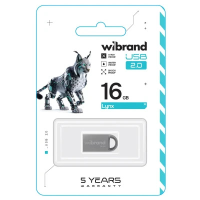 USB флеш накопичувач Wibrand 16GB lynx Silver USB 2.0 (WI2.0/LY16M2S)