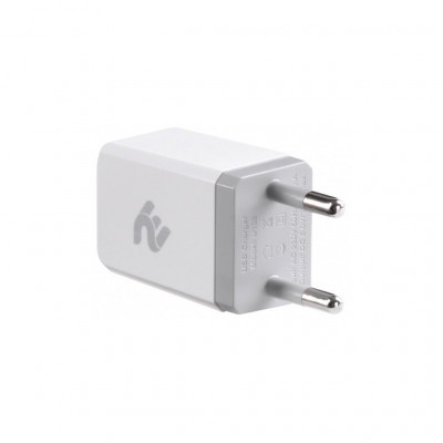Зарядний пристрій 2E USB Wall Charger USB:DC5V/1A, white (2E-WC1USB1A-W)