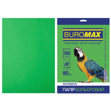 Папір Buromax А4, 80g, INTENSIVE green, 50sh (BM.2721350-04)