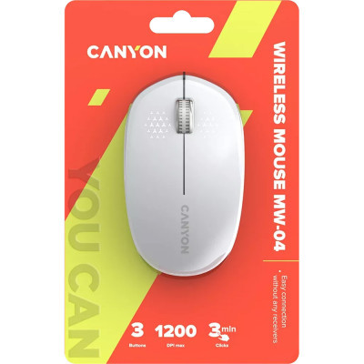Мишка Canyon MW-04 Bluetooth White (CNS-CMSW04W)