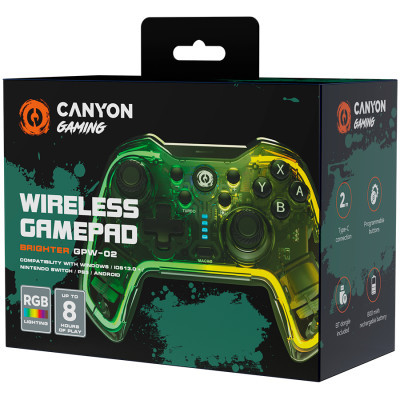 Геймпад Canyon GPW-02 Brighter Wireless RGB 5in1 iOS/Nintendo Crystal (CND-GPW02)