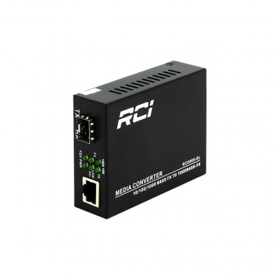Медіаконвертер RCI 1G, SFP slot, RJ45, standart size metal case (RCI300S-GL)