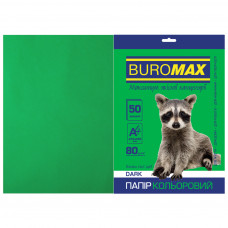 Папір Buromax А4, 80g, DARK green, 50sh (BM.2721450-04)