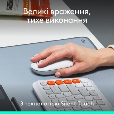 Мишка Logitech POP Mouse With Emoji Bluetooth Off-White (910-007411)