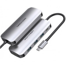 Концентратор Vention USB 3.1 Type-C to HDM/USB 3.0х3//PD 100W 5-in-1 (THFHB)