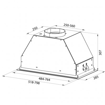 Витяжка кухонна Pyramida ABH 80 SRC (1150) GBL